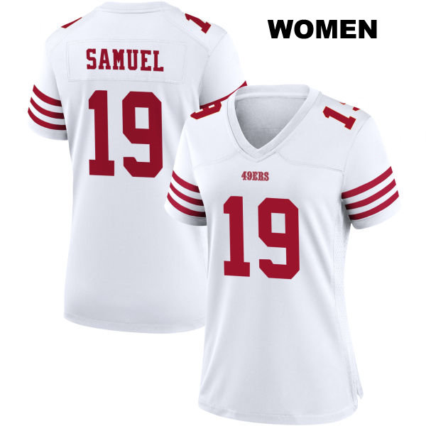 Deebo Samuel Stitched Home San Francisco 49ers Womens Number 19 White Football Jersey
