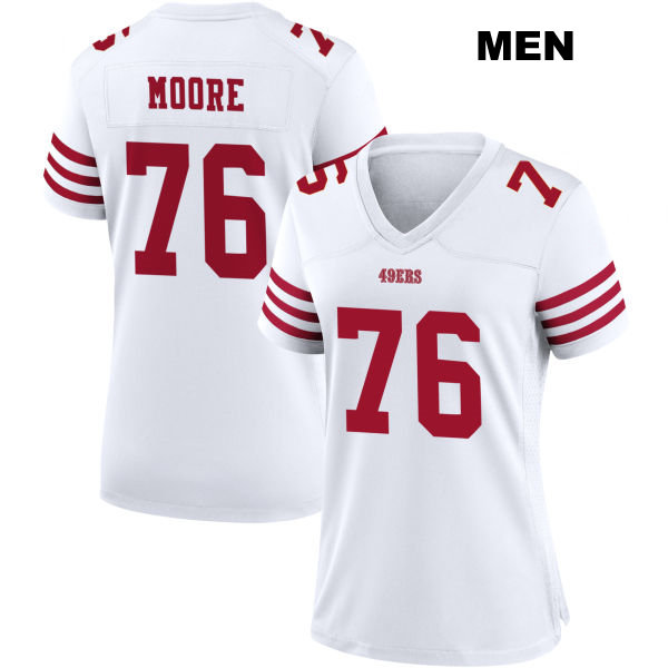 Home Jaylon Moore San Francisco 49ers Mens Stitched Number 76 White Football Jersey