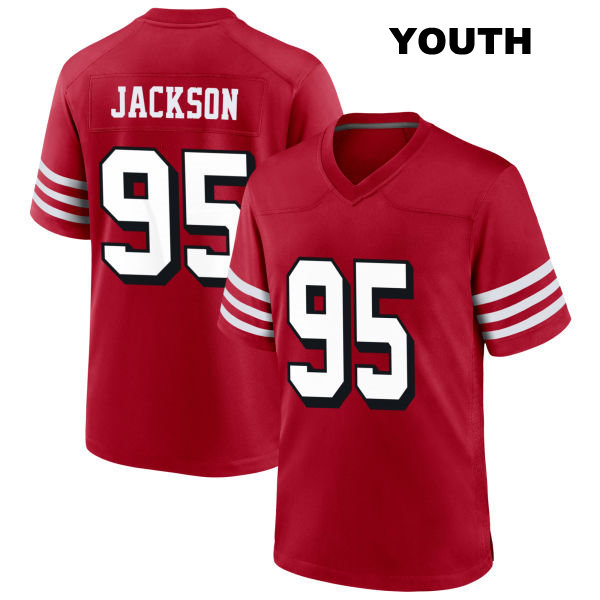Drake Jackson San Francisco 49ers Alternate Youth Number 95 Stitched Scarlet Football Jersey