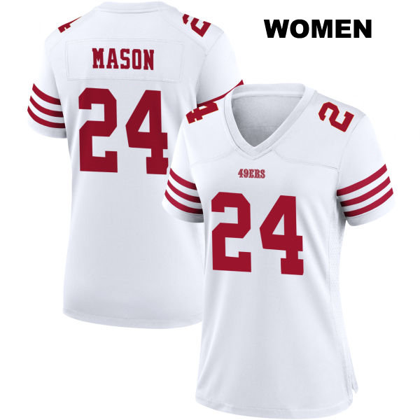 Home Jordan Mason San Francisco 49ers Stitched Womens Number 24 White Football Jersey