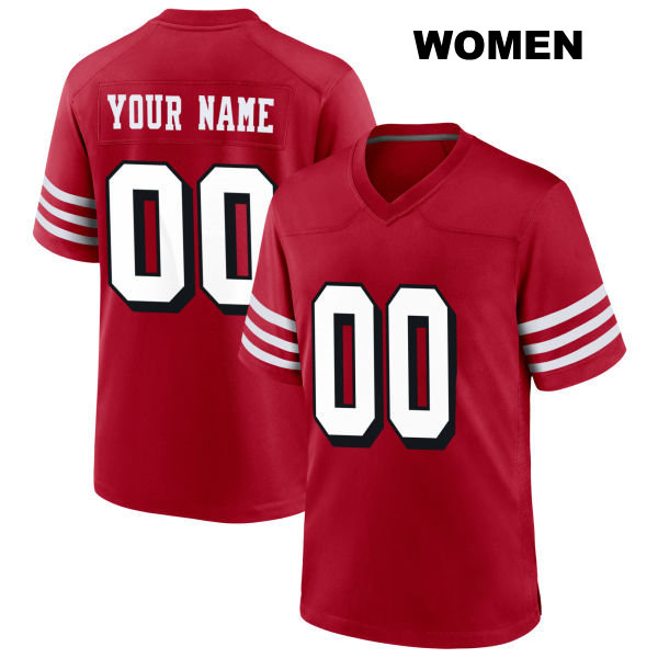 Customized San Francisco 49ers Alternate Womens Stitched Scarlet Football Jersey