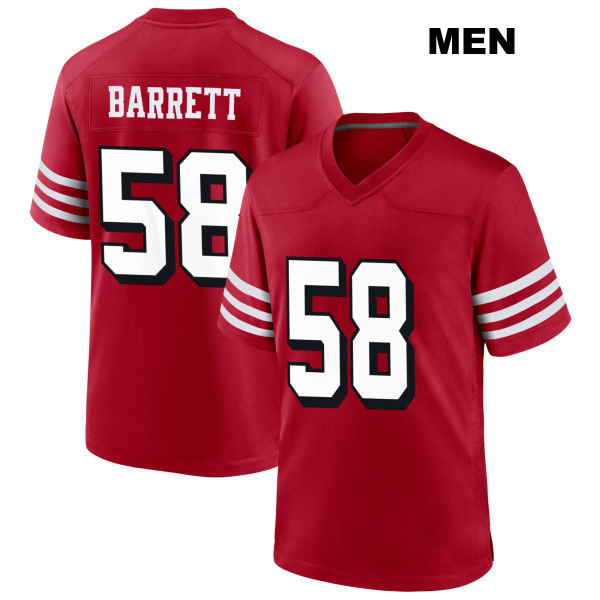 Alternate Alex Barrett Stitched San Francisco 49ers Mens Number 58 Scarlet Football Jersey
