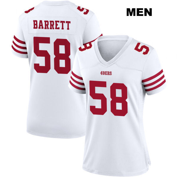 Alex Barrett Stitched San Francisco 49ers Mens Number 58 Home White Football Jersey
