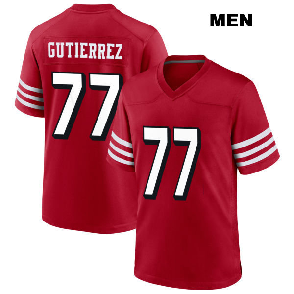 Alternate Alfredo Gutierrez San Francisco 49ers Stitched Mens Number 77 Scarlet Football Jersey