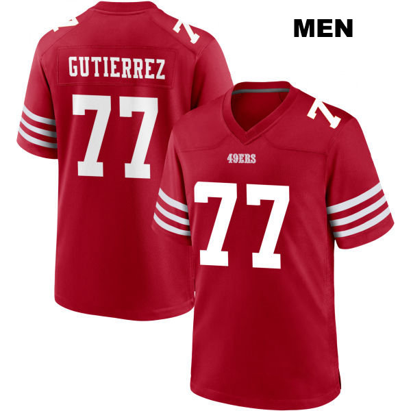 Alfredo Gutierrez Home San Francisco 49ers Mens Number 77 Stitched Red Football Jersey