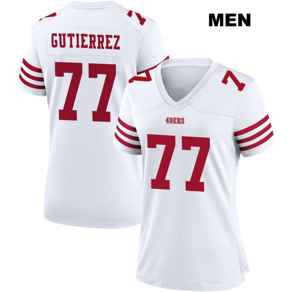 Alfredo Gutierrez San Francisco 49ers Stitched Home Mens Number 77 White Football Jersey
