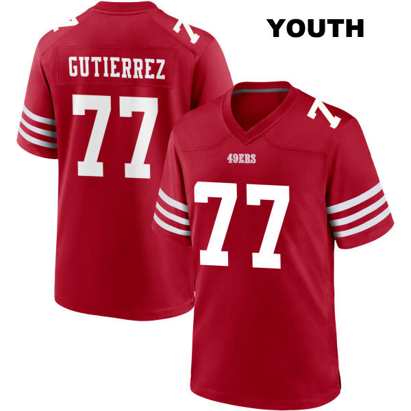 Alfredo Gutierrez Home San Francisco 49ers Stitched Youth Number 77 Red Football Jersey