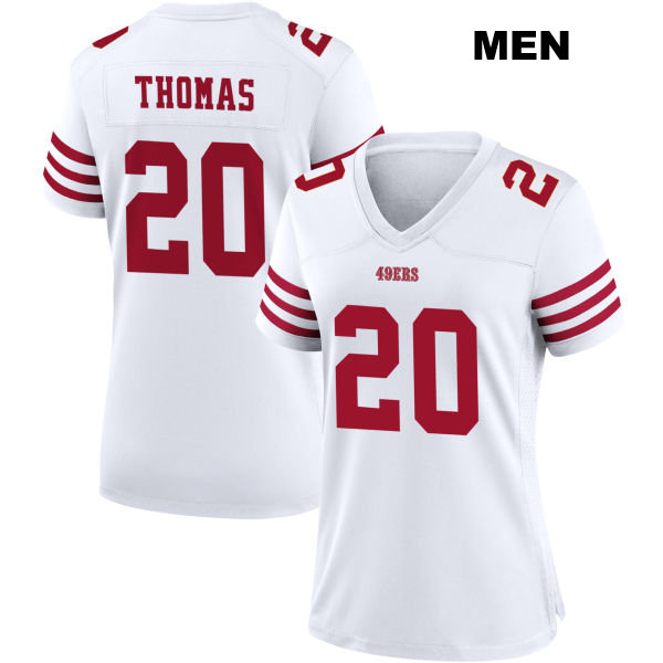 Ambry Thomas San Francisco 49ers Stitched Mens Home Number 20 White Football Jersey