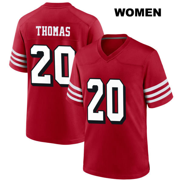 Alternate Ambry Thomas San Francisco 49ers Womens Number 20 Stitched Scarlet Football Jersey