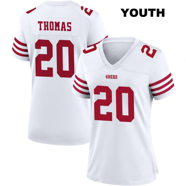 Ambry Thomas San Francisco 49ers Home Youth Stitched Number 20 White Football Jersey