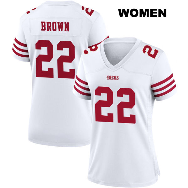 Anthony Brown San Francisco 49ers Womens Number 22 Stitched Home White Football Jersey