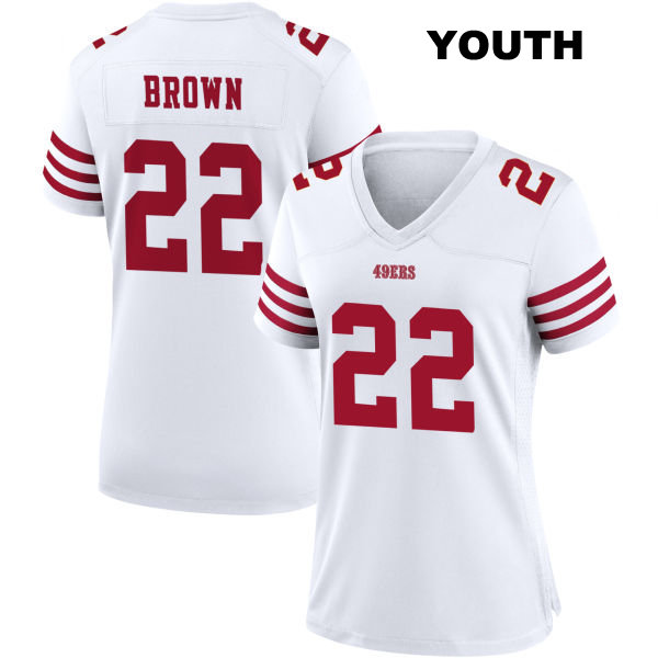 Home Anthony Brown Stitched San Francisco 49ers Youth Number 22 White Football Jersey