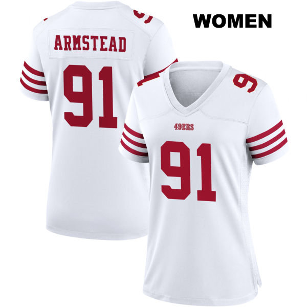 Arik Armstead San Francisco 49ers Home Womens Stitched Number 91 White Football Jersey