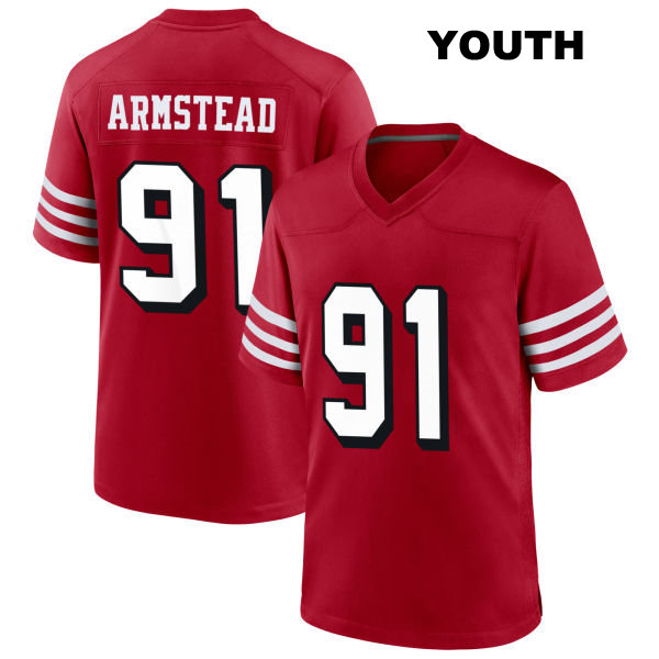 Arik Armstead Alternate San Francisco 49ers Stitched Youth Number 91 Scarlet Football Jersey