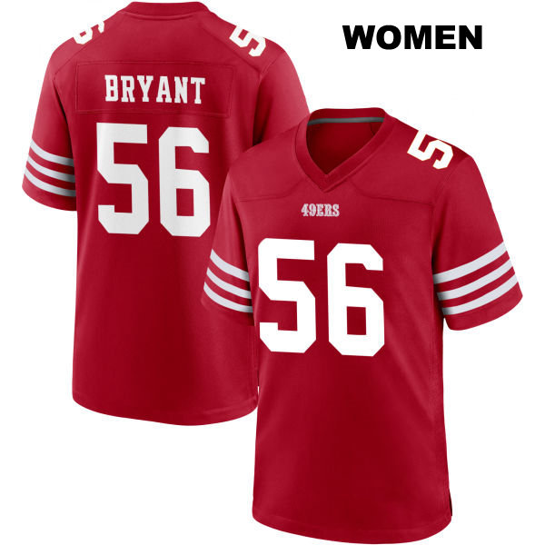 Austin Bryant Stitched San Francisco 49ers Womens Number 56 Home Red Football Jersey