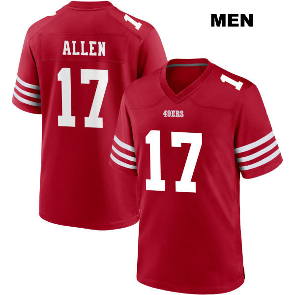 Stitched Brandon Allen San Francisco 49ers Mens Home Number 17 Red Football Jersey