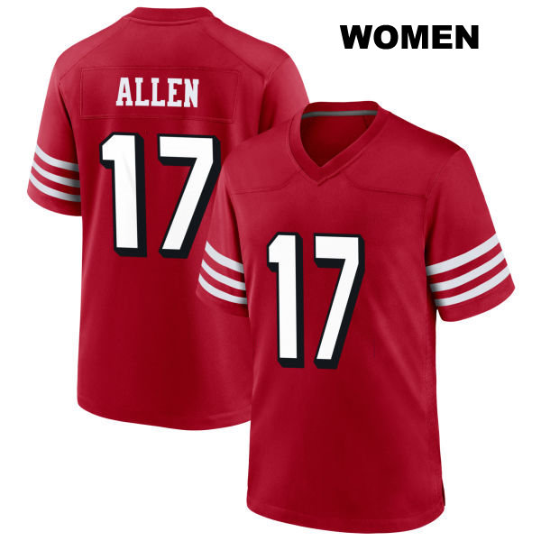 Brandon Allen San Francisco 49ers Alternate Womens Stitched Number 17 Scarlet Football Jersey