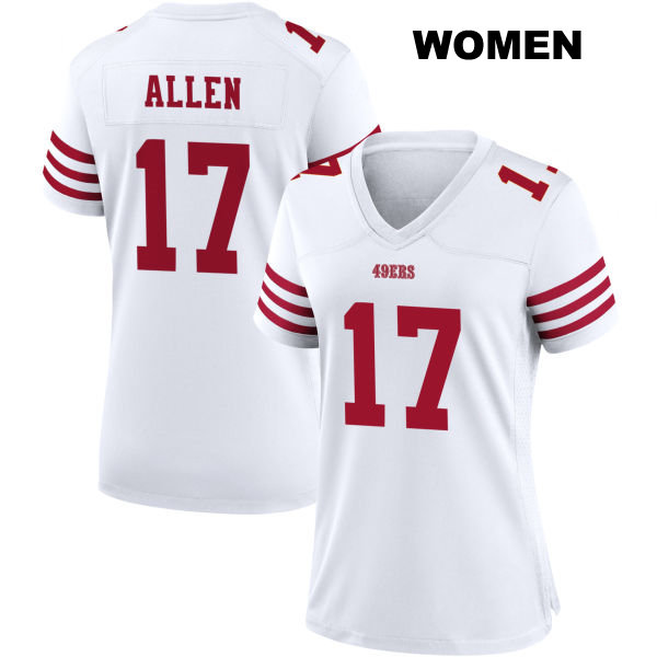 Brandon Allen Stitched San Francisco 49ers Womens Number 17 Home White Football Jersey