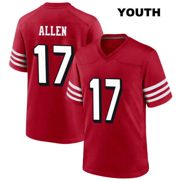 Brandon Allen Stitched San Francisco 49ers Youth Number 17 Alternate Scarlet Football Jersey