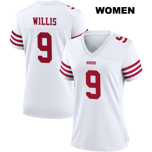 Brayden Willis San Francisco 49ers Womens Home Stitched Number 9 White Football Jersey