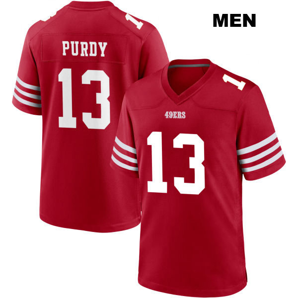 Stitched Brock Purdy San Francisco 49ers Mens Home Number 13 Red Football Jersey