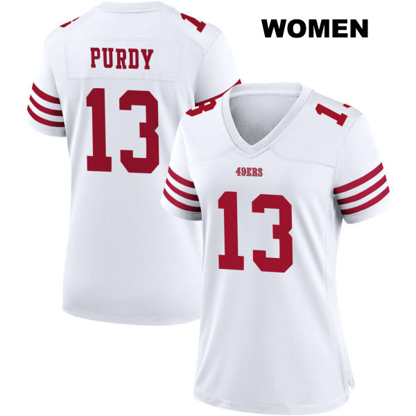Brock Purdy Stitched San Francisco 49ers Womens Number 13 Home White Football Jersey