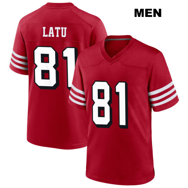 Alternate Cameron Latu San Francisco 49ers Stitched Mens Number 81 Scarlet Football Jersey