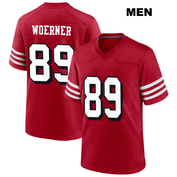Charlie Woerner Alternate San Francisco 49ers Mens Number 89 Stitched Scarlet Football Jersey