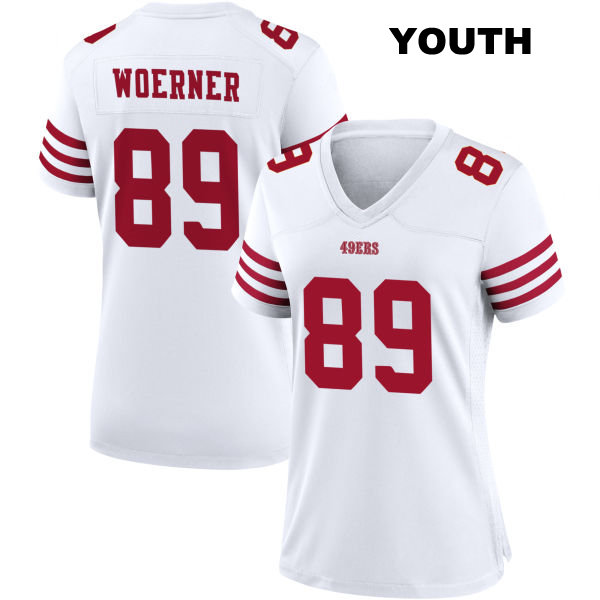 Home Charlie Woerner San Francisco 49ers Youth Stitched Number 89 White Football Jersey