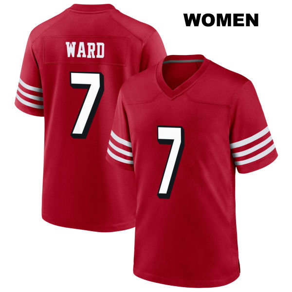 Charvarius Ward Stitched San Francisco 49ers Womens Alternate Number 7 Scarlet Football Jersey