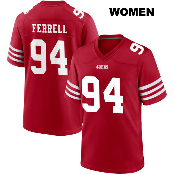 Clelin Ferrell Home San Francisco 49ers Womens Stitched Number 94 Red Football Jersey