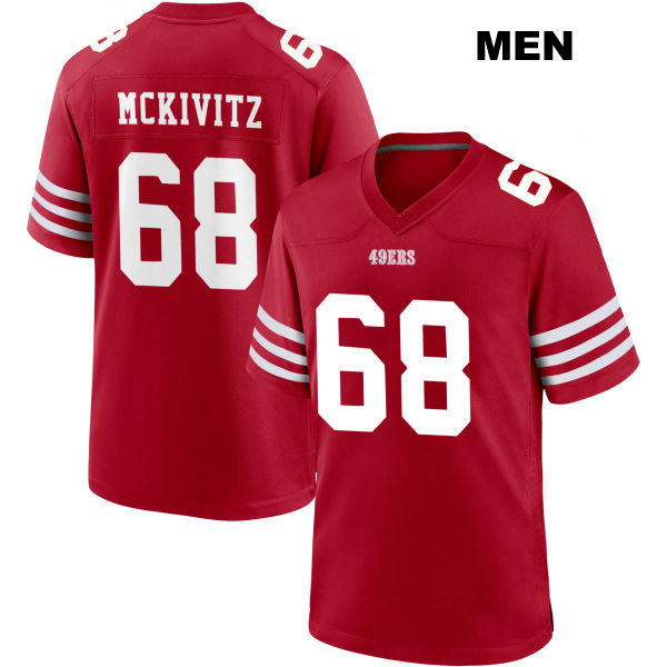 Colton McKivitz Home San Francisco 49ers Mens Number 68 Stitched Red Football Jersey