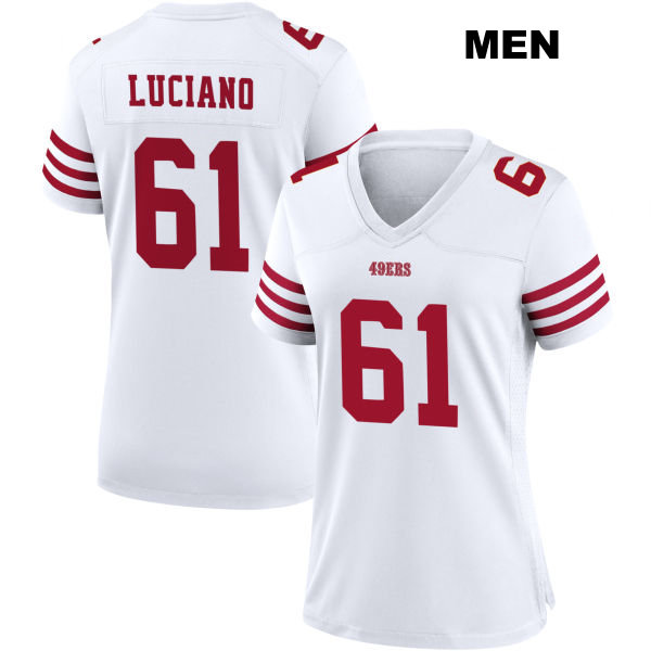 Corey Luciano Stitched San Francisco 49ers Mens Number 61 Home White Football Jersey