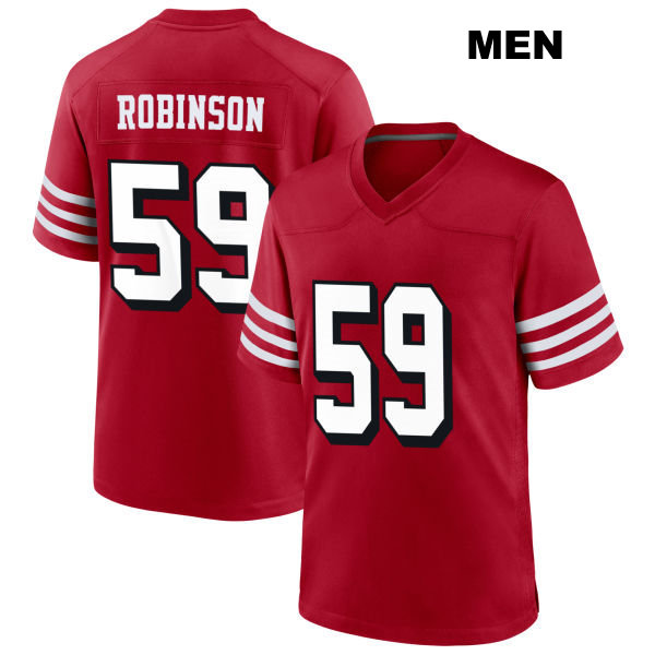 Stitched Curtis Robinson San Francisco 49ers Mens Number 59 Alternate Scarlet Football Jersey