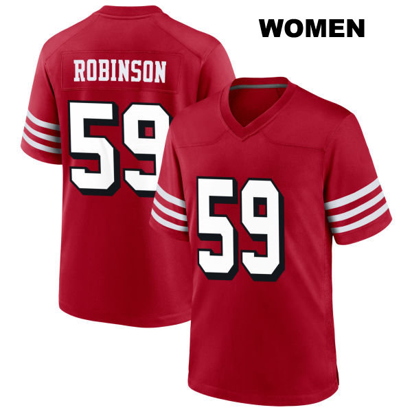 Curtis Robinson San Francisco 49ers Alternate Stitched Womens Number 59 Scarlet Football Jersey