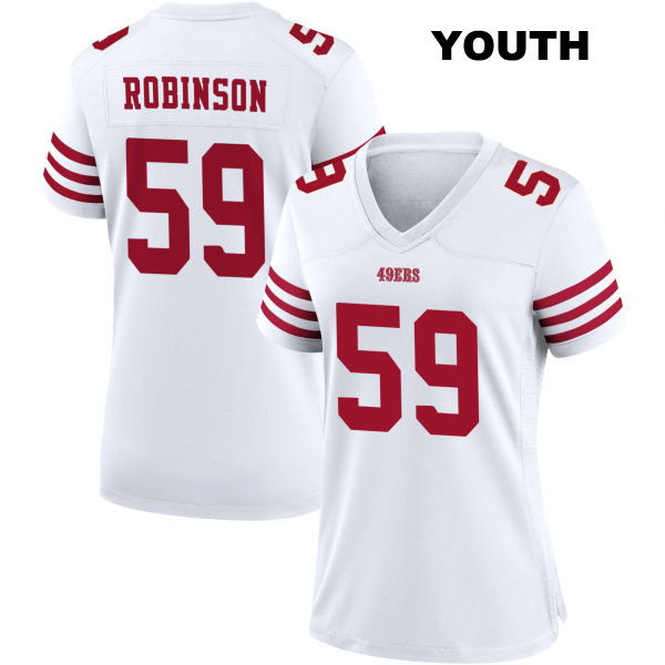 Curtis Robinson Home San Francisco 49ers Stitched Youth Number 59 White Football Jersey