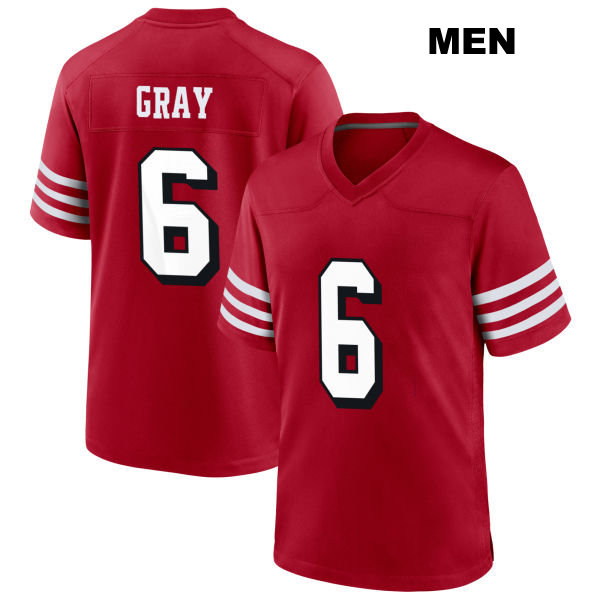 Danny Gray San Francisco 49ers Stitched Mens Number 6 Alternate Scarlet Football Jersey
