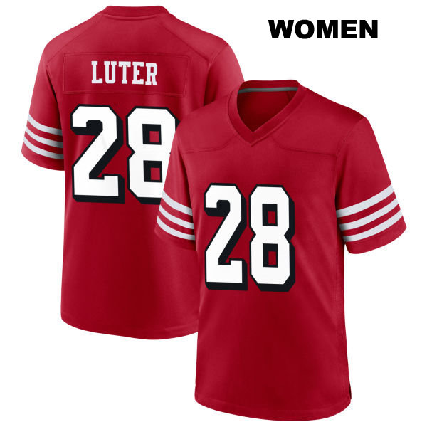 Darrell Luter Jr. Alternate San Francisco 49ers Womens Number 28 Stitched Scarlet Football Jersey