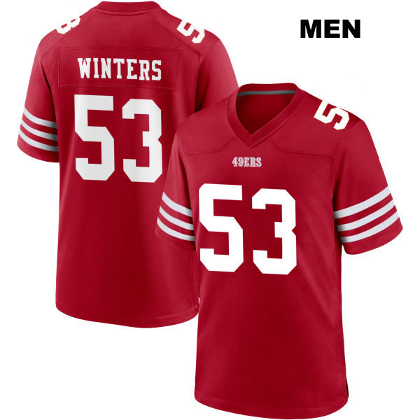 Stitched Dee Winters San Francisco 49ers Home Mens Number 53 Red Football Jersey