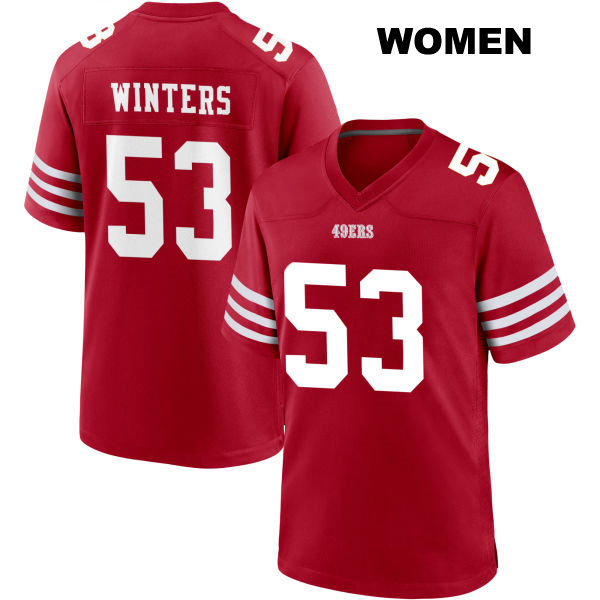 Dee Winters Stitched San Francisco 49ers Home Womens Number 53 Red Football Jersey