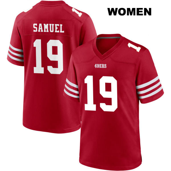 Deebo Samuel San Francisco 49ers Womens Stitched Number 19 Home Red Football Jersey