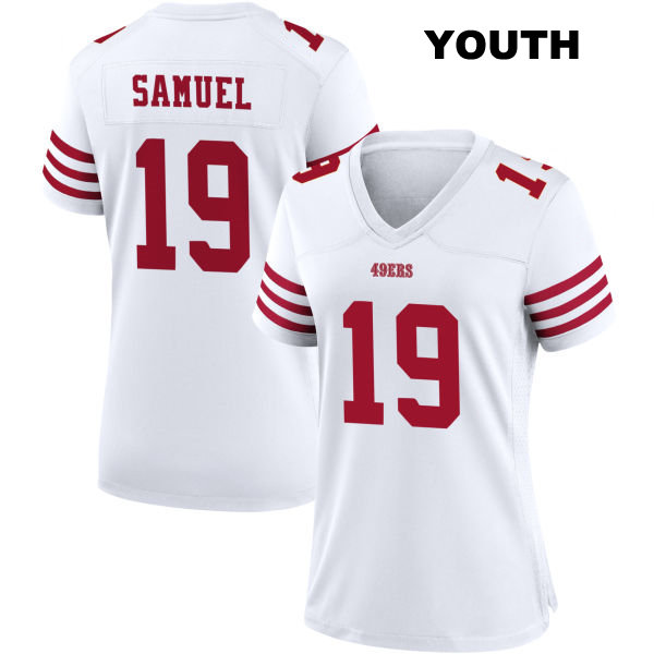 Stitched Deebo Samuel Home San Francisco 49ers Youth Number 19 White Football Jersey