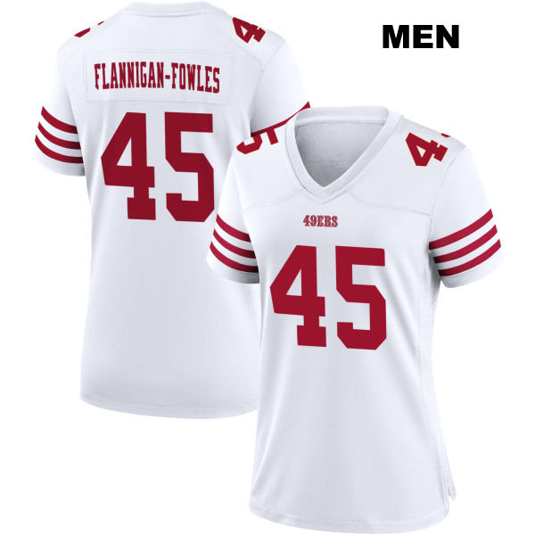 Demetrius Flannigan-Fowles San Francisco 49ers Home Mens Number 45 Stitched White Football Jersey