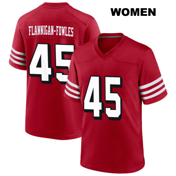 Demetrius Flannigan-Fowles San Francisco 49ers Alternate Womens Stitched Number 45 Scarlet Football Jersey