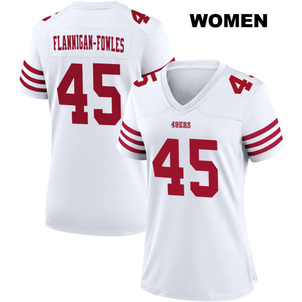 Demetrius Flannigan-Fowles San Francisco 49ers Womens Stitched Home Number 45 White Football Jersey