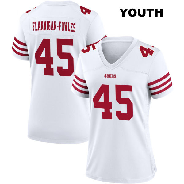 Demetrius Flannigan-Fowles Stitched San Francisco 49ers Youth Home Number 45 White Football Jersey