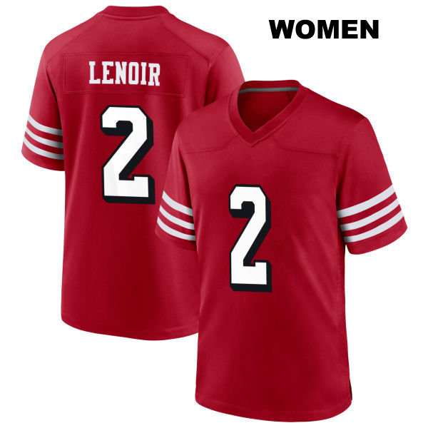 Deommodore Lenoir Alternate San Francisco 49ers Womens Stitched Number 2 Scarlet Football Jersey