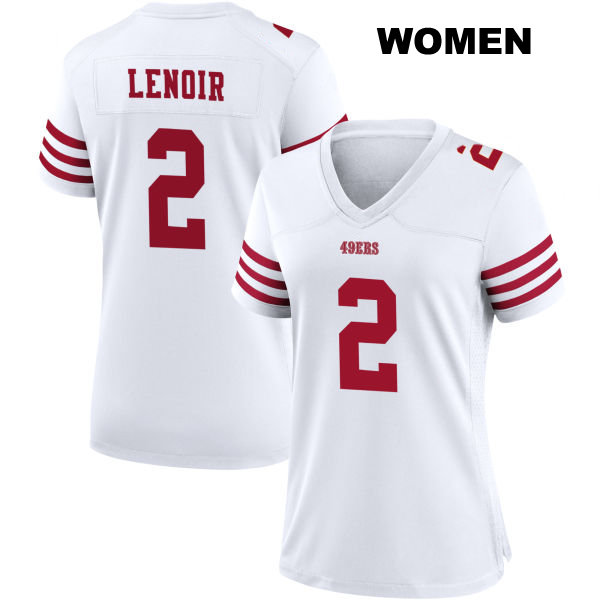 Deommodore Lenoir San Francisco 49ers Home Womens Number 2 Stitched White Football Jersey