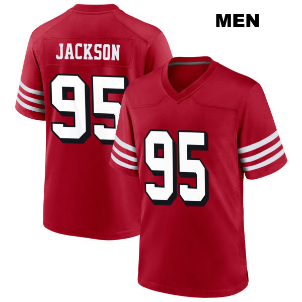 Drake Jackson Stitched San Francisco 49ers Alternate Mens Number 95 Scarlet Football Jersey
