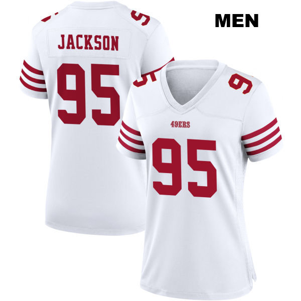 Drake Jackson San Francisco 49ers Home Mens Number 95 Stitched White Football Jersey